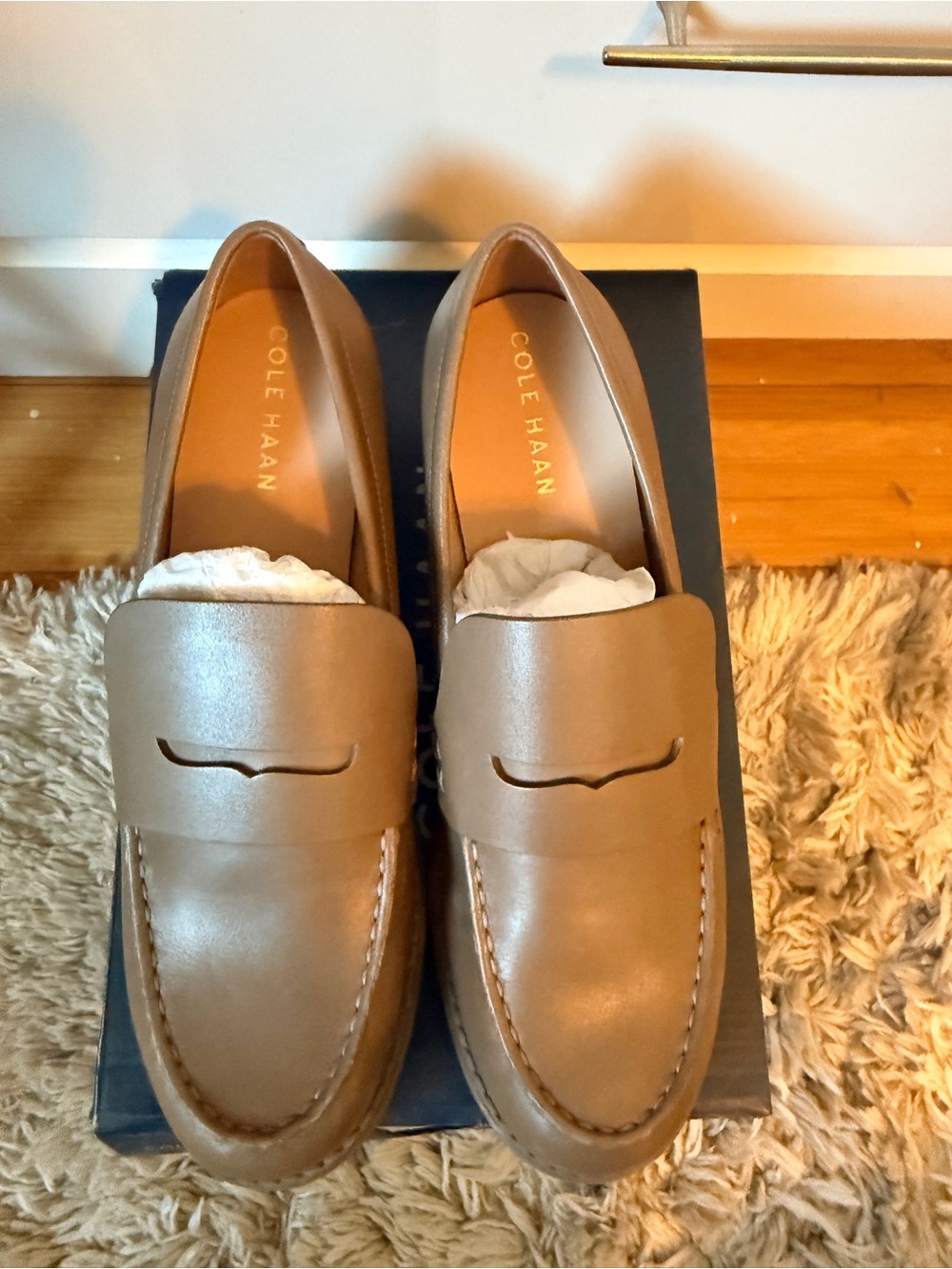 Cole Haan Brown Leather Penny Loafers